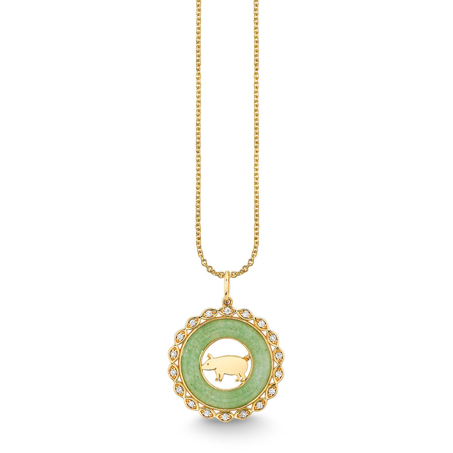 Gold, Diamond & Nephrite Jade Zodiac Charm - Sydney Evan Fine Jewelry