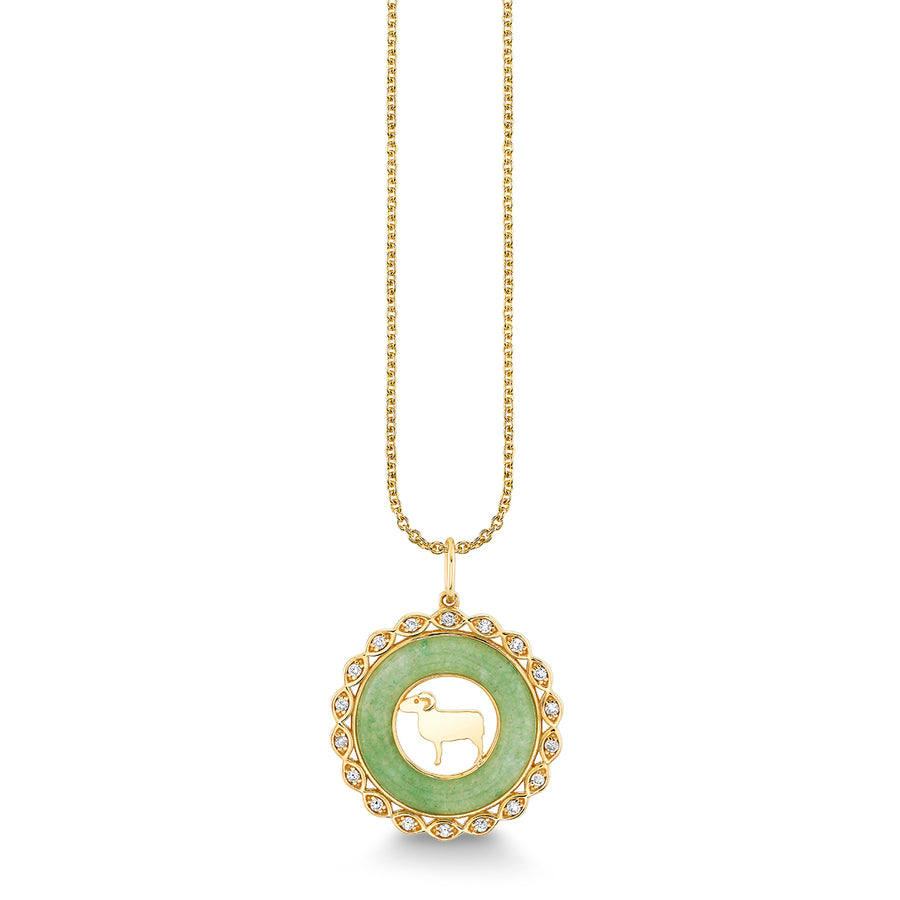 Gold, Diamond & Nephrite Jade Zodiac Charm - Sydney Evan Fine Jewelry