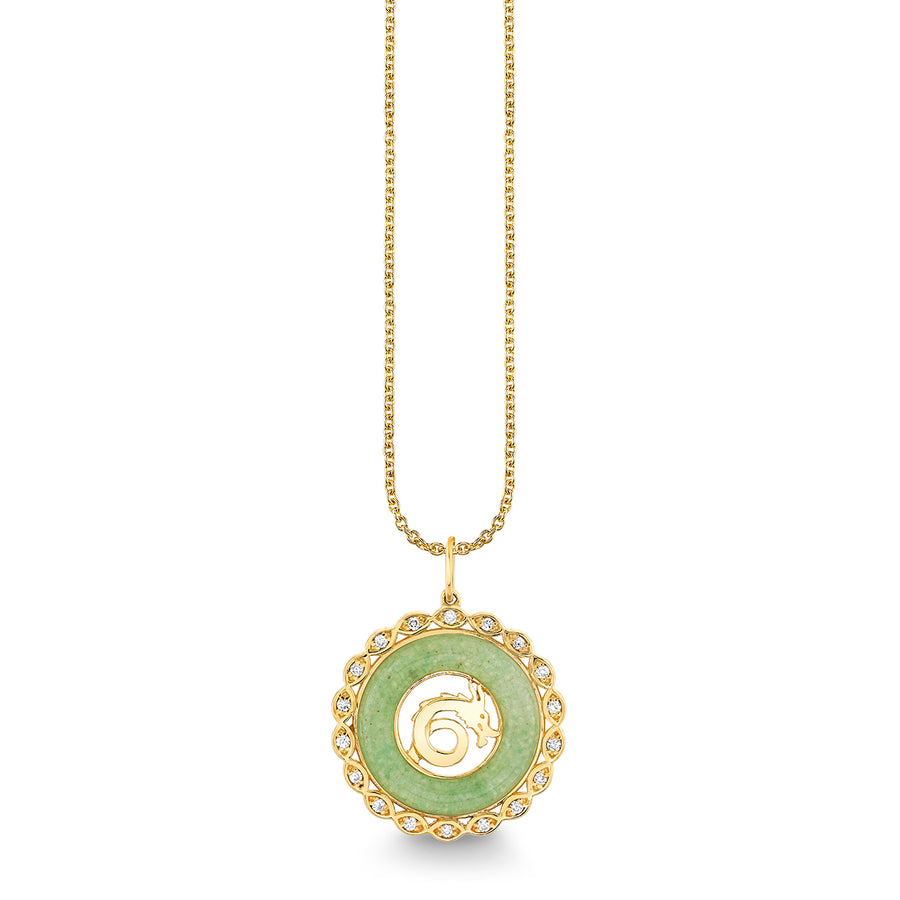 Gold, Diamond & Nephrite Jade Zodiac Charm - Sydney Evan Fine Jewelry