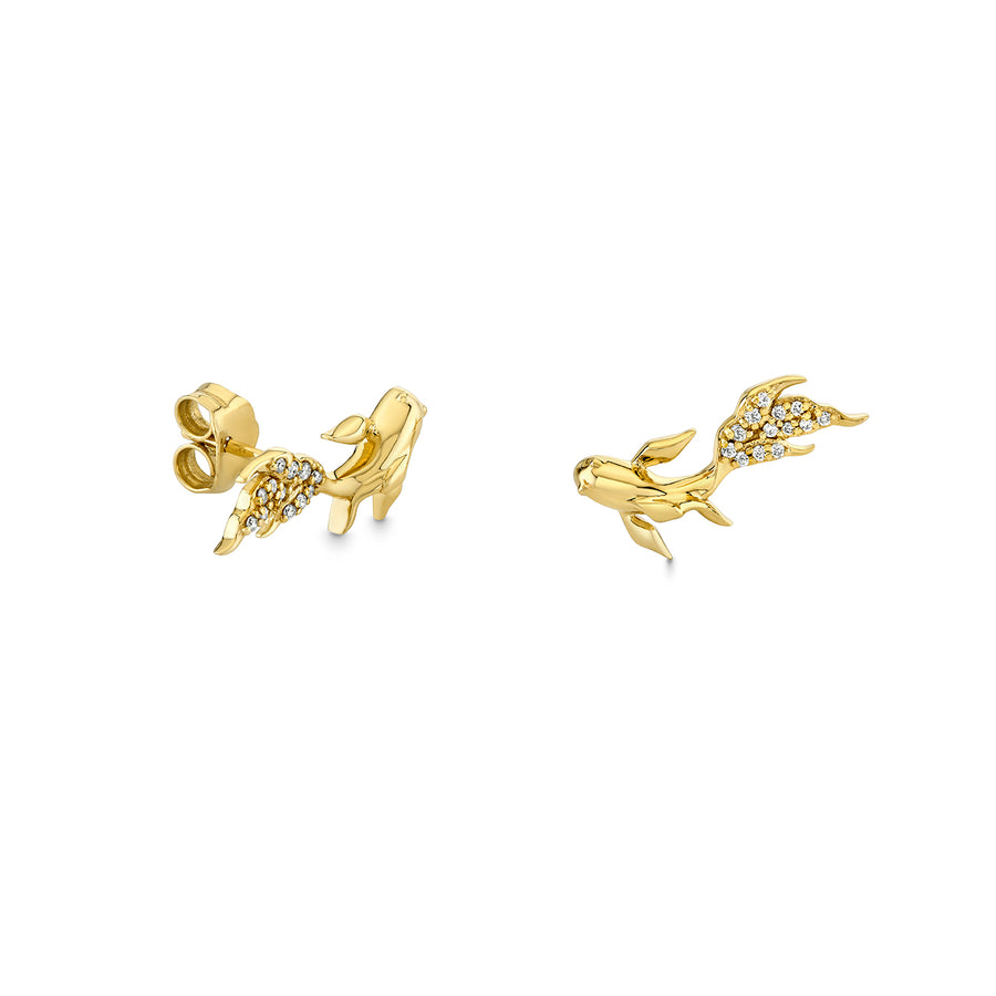 Gold & Diamond Koi Fish Stud - Sydney Evan Fine Jewelry