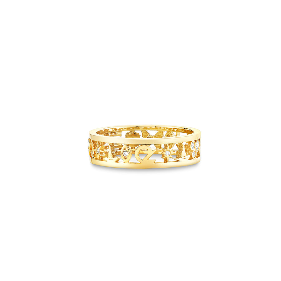 Gold & Diamond Wicked Icon Eternity Ring - Sydney Evan Fine Jewelry