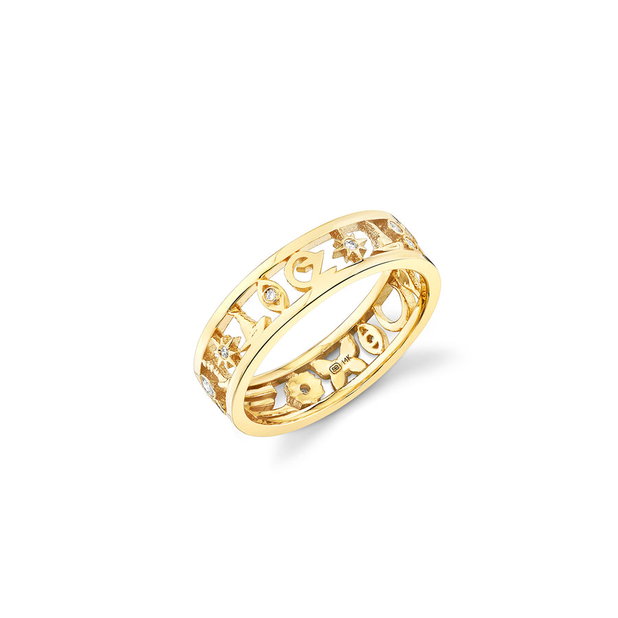 Gold & Diamond Wicked Icon Eternity Ring - Sydney Evan Fine Jewelry