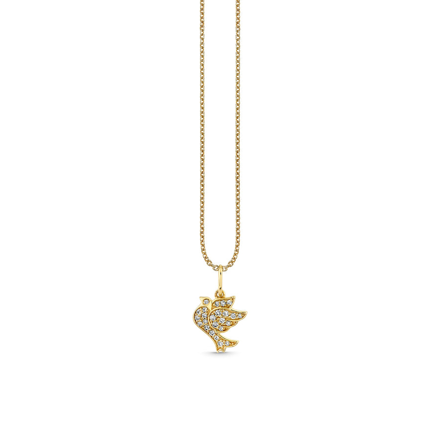 Gold & Diamond Pave Dove Charm - Sydney Evan Fine Jewelry