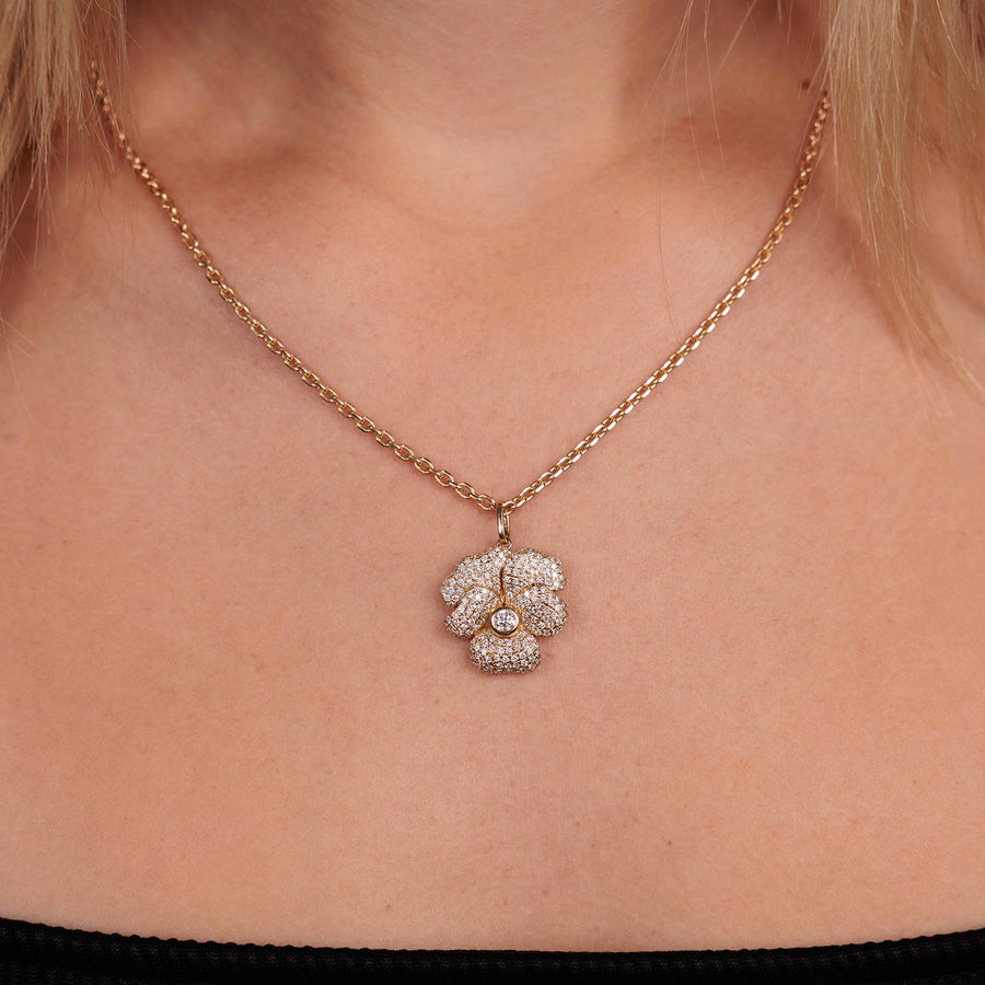 Gold & Diamond Large Begonia Charm - Sydney Evan Fine Jewelry