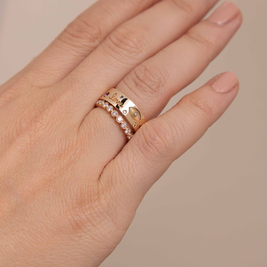 Gold & Diamond Iconography Ring - Sydney Evan Fine Jewelry
