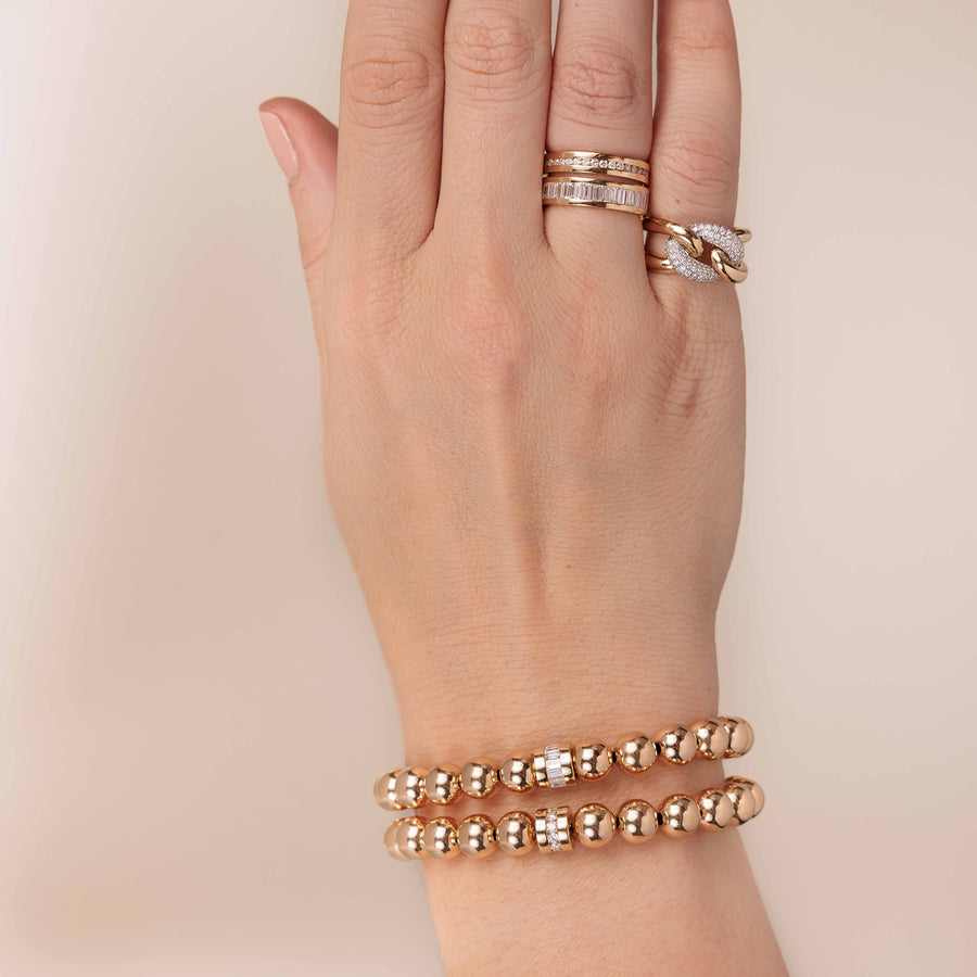 Gold & Diamond Large Link Ring - Sydney Evan Fine Jewelry