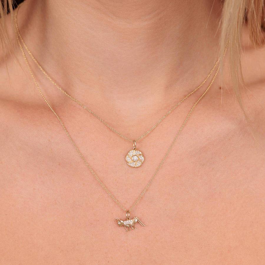 Gold & Diamond Pinwheel Flower Charm - Sydney Evan Fine Jewelry