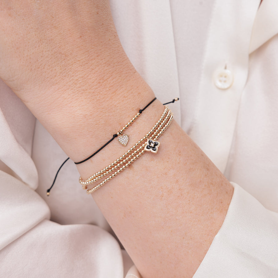 Gold & Diamond Tiny Heart Cord Bracelet - Sydney Evan Fine Jewelry