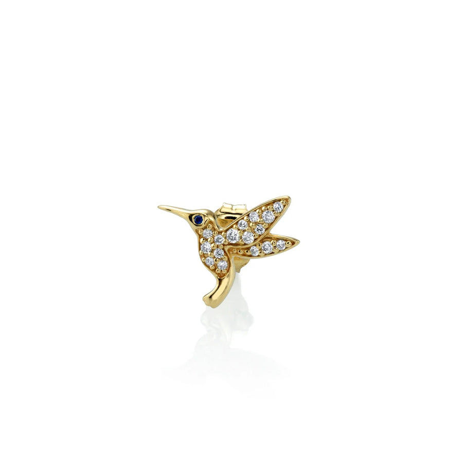 Gold & Diamond Small Hummingbird Stud - Sydney Evan Fine Jewelry