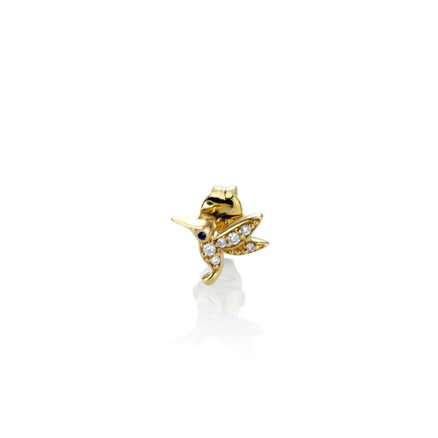 Gold & Diamond Tiny Hummingbird Stud - Sydney Evan Fine Jewelry