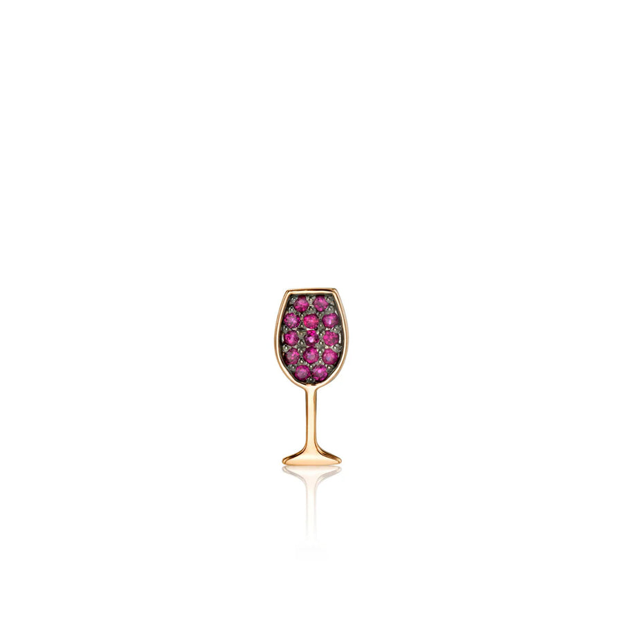 Rose Gold & Ruby Wine Glass Stud - Sydney Evan Fine Jewelry