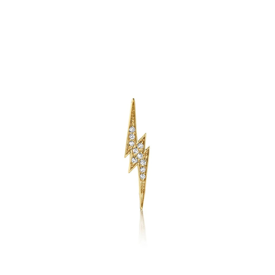 Gold & Diamond Lightning Bolt Stud - Sydney Evan Fine Jewelry