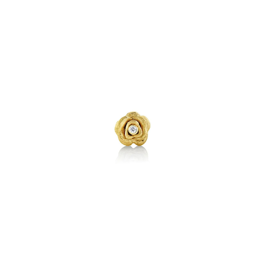 Gold & Bezel Diamond Small Rose Stud - Sydney Evan Fine Jewelry