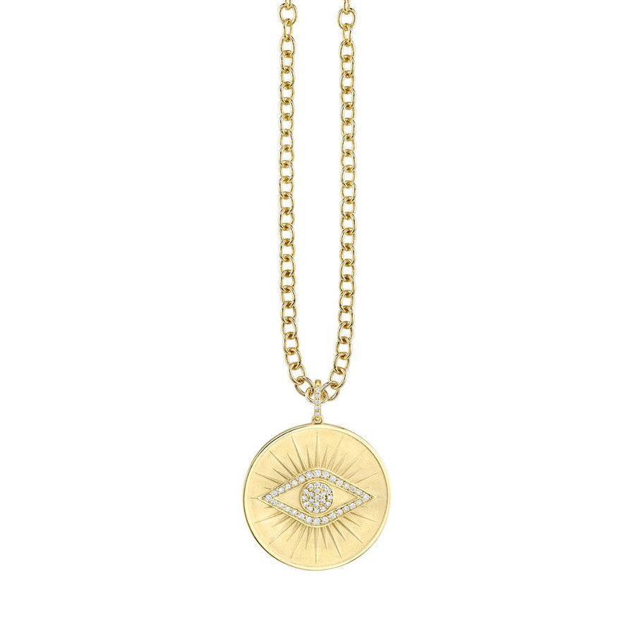 Men's Collection Gold & Diamond Evil Eye Coin Charm - Sydney Evan Fine Jewelry