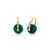 Gold & Diamond Marquise Eye Malachite Earrings