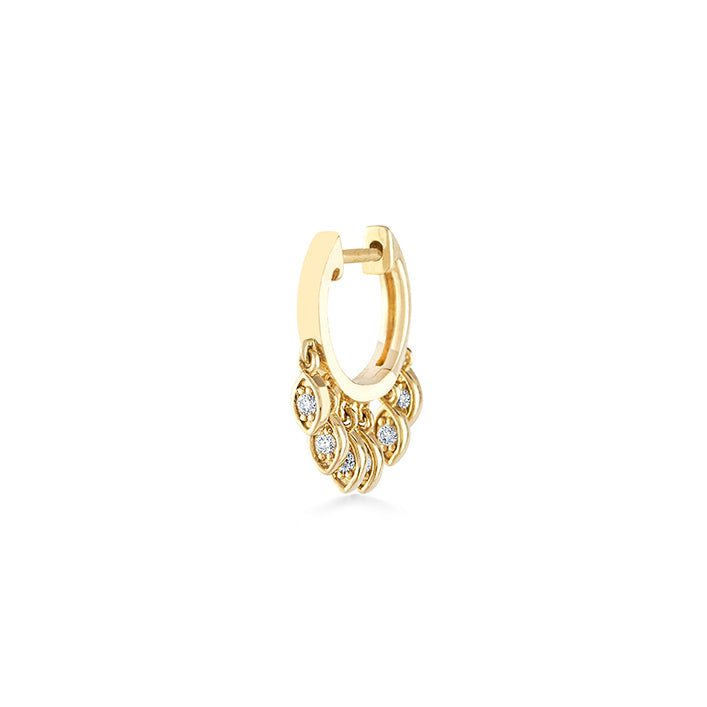 Gold & Diamond Marquise Eye Fringe Huggies - Sydney Evan Fine Jewelry