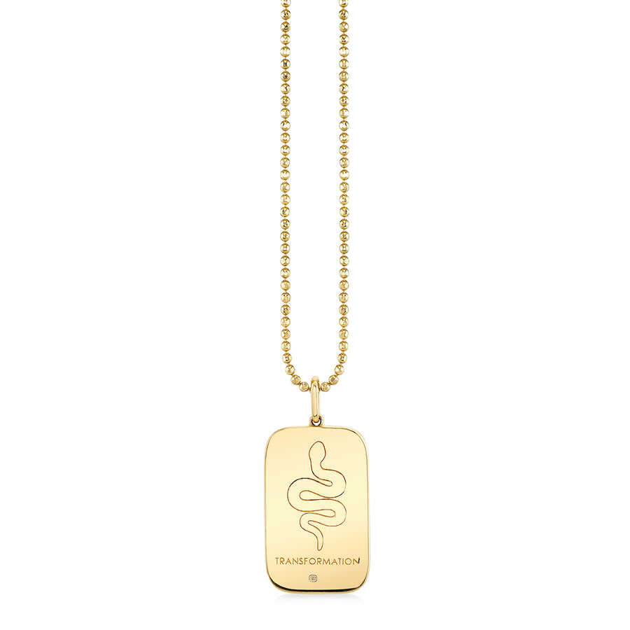 Gold & Diamond Rectangle Snake Charm - Sydney Evan Fine Jewelry