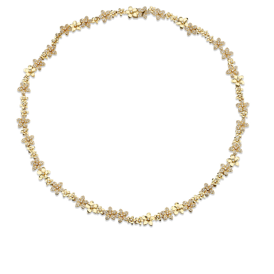 Gold & Diamond Plumeria Eternity Necklace - Sydney Evan Fine Jewelry