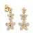 Gold & Diamond Plumeria Linear Earrings