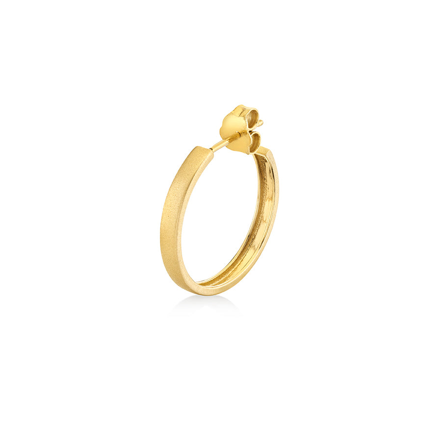 Pure Gold Satin Finish Medium Hoops - Sydney Evan Fine Jewelry