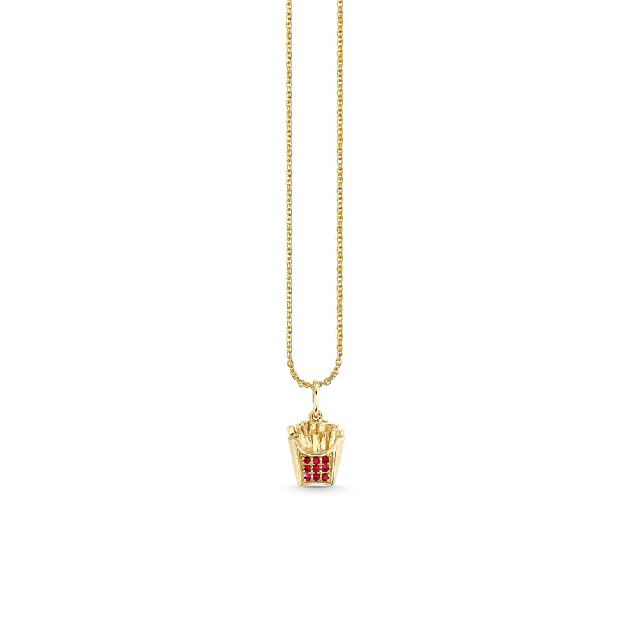 Gold & Ruby Fries Charm - Sydney Evan Fine Jewelry