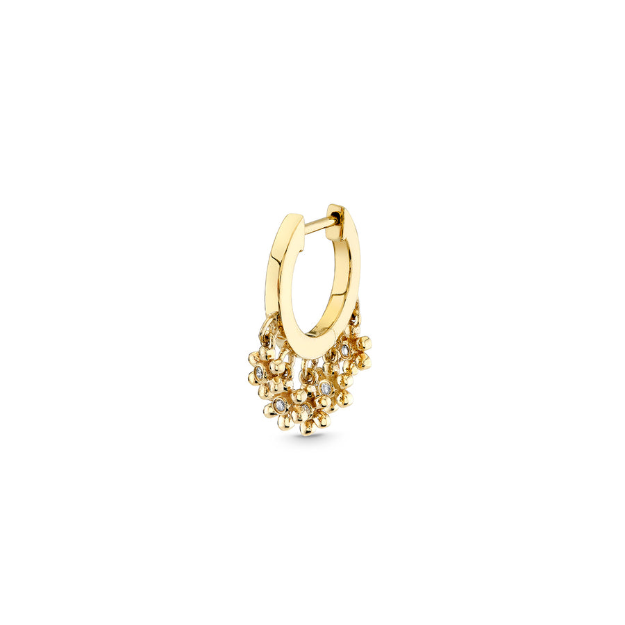 Gold & Diamond Tiny Daisy Drop Huggie Hoops - Sydney Evan Fine Jewelry