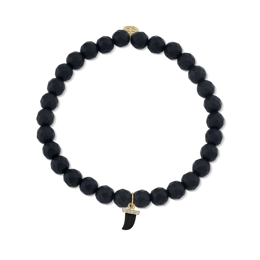 Gold & Diamond Mini Horn on Onyx - Sydney Evan Fine Jewelry