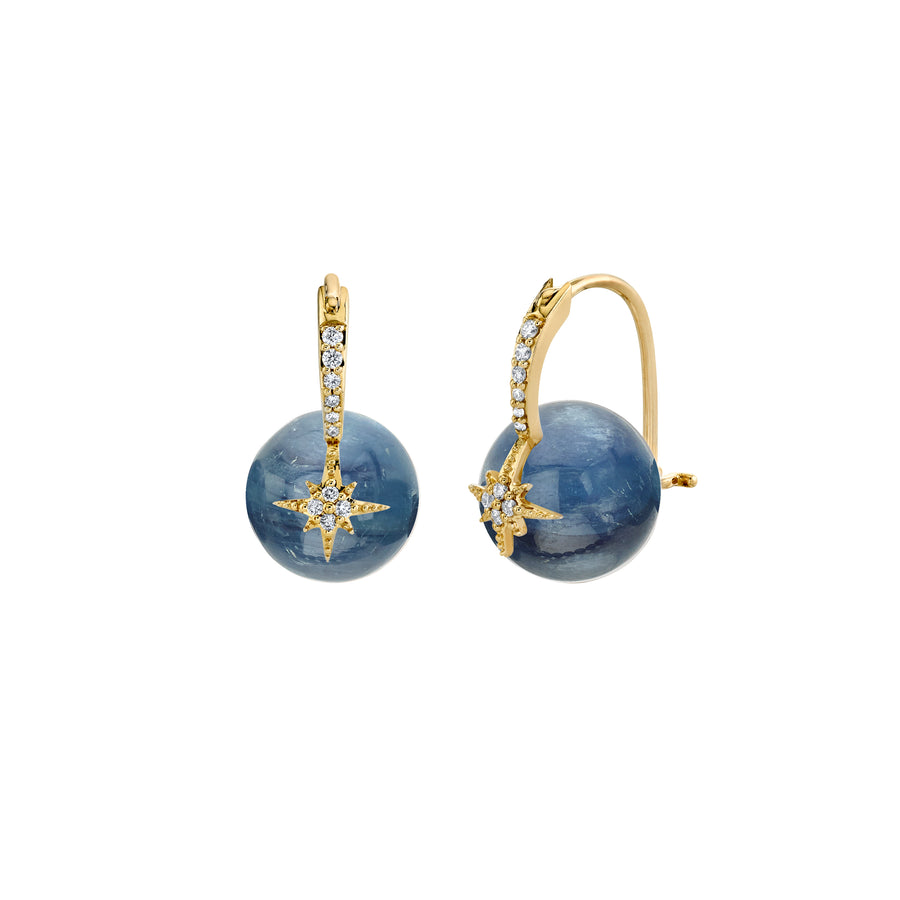 Gold & Diamond Starburst Kyanite Earrings - Sydney Evan Fine Jewelry