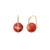 Gold & Diamond Starburst Red Coral Earrings