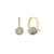 Gold & Diamond Eye Grey Cat's Eye Earrings