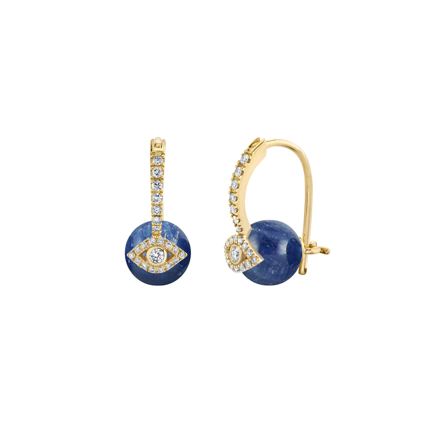 Gold & Diamond Eye Kyanite Earrings - Sydney Evan Fine Jewelry