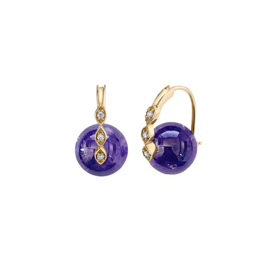 Gold & Diamond Marquise Eye Amethyst Earrings - Sydney Evan Fine Jewelry