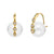 Gold & Diamond Marquise Eye Pearl Earrings