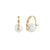 Gold & Diamond Marquise Eye Pearl Earrings