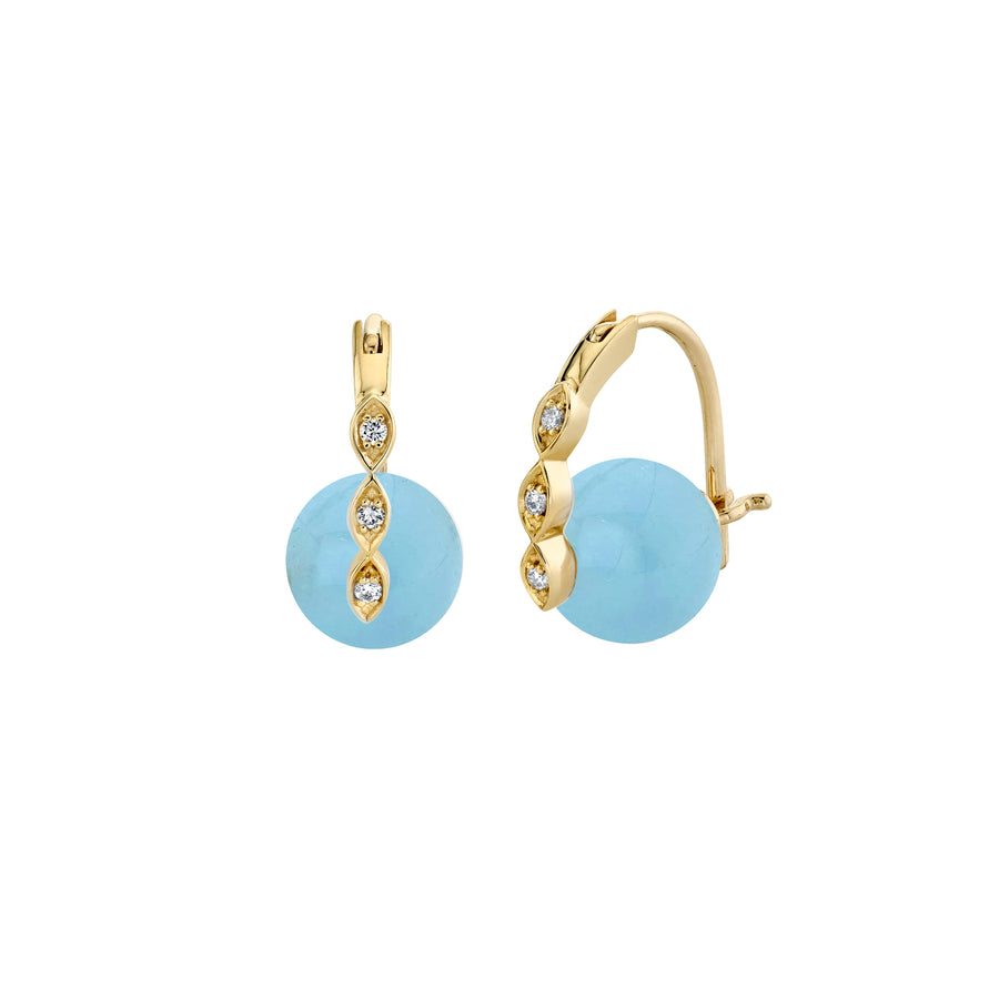 Gold & Diamond Marquise Eye Aquamarine Earrings - Sydney Evan Fine Jewelry