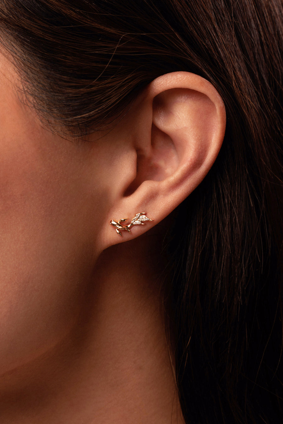 Gold & Diamond Koi Fish Stud - Sydney Evan Fine Jewelry