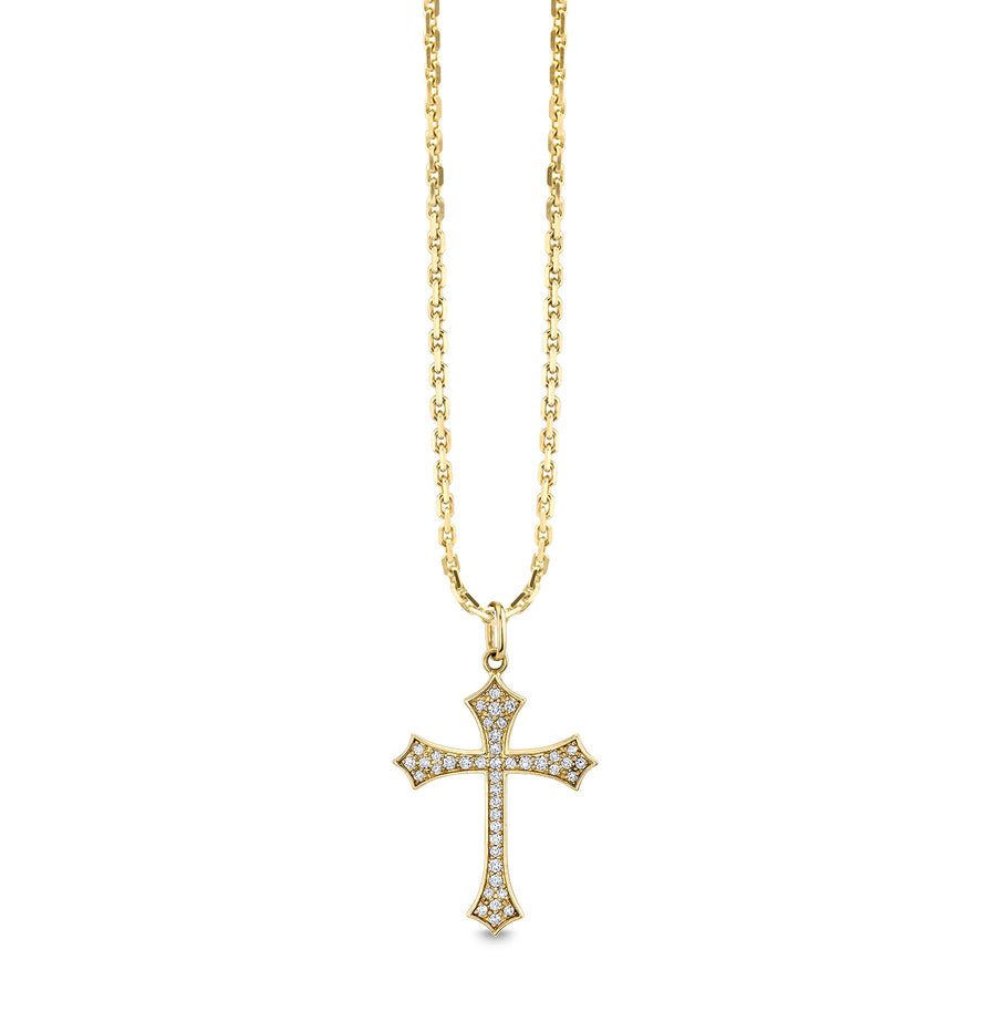 Men's Collection Gold & Diamond Gothic Cross Necklace - Sydney Evan Fine Jewelry