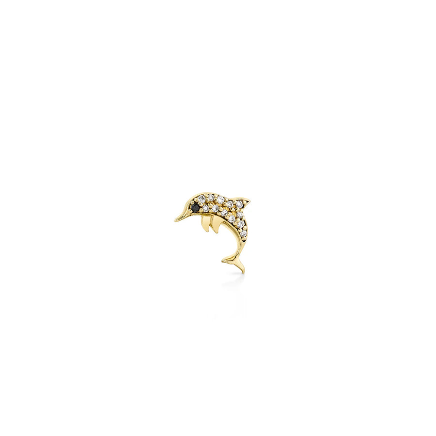 Gold & Diamond Dolphin Stud - Sydney Evan Fine Jewelry