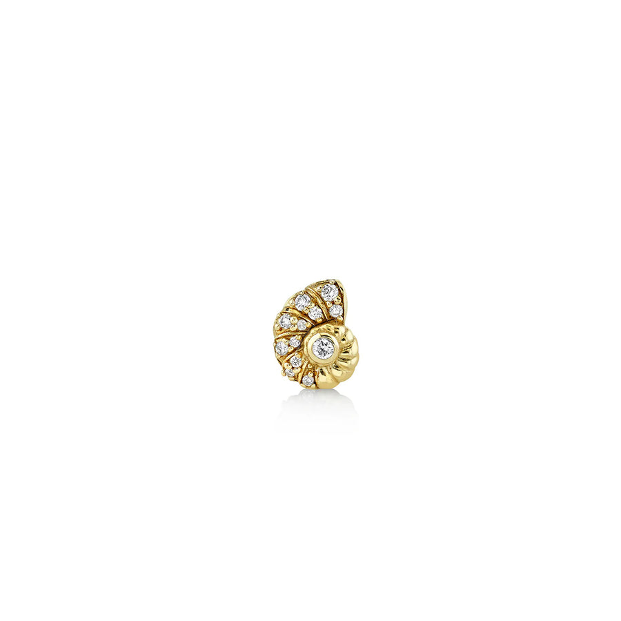 Gold & Diamond Nautilus Shell Stud - Sydney Evan Fine Jewelry