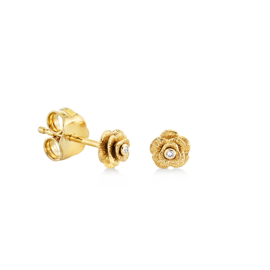 Gold & Diamond Tiny Rose Stud - Sydney Evan Fine Jewelry