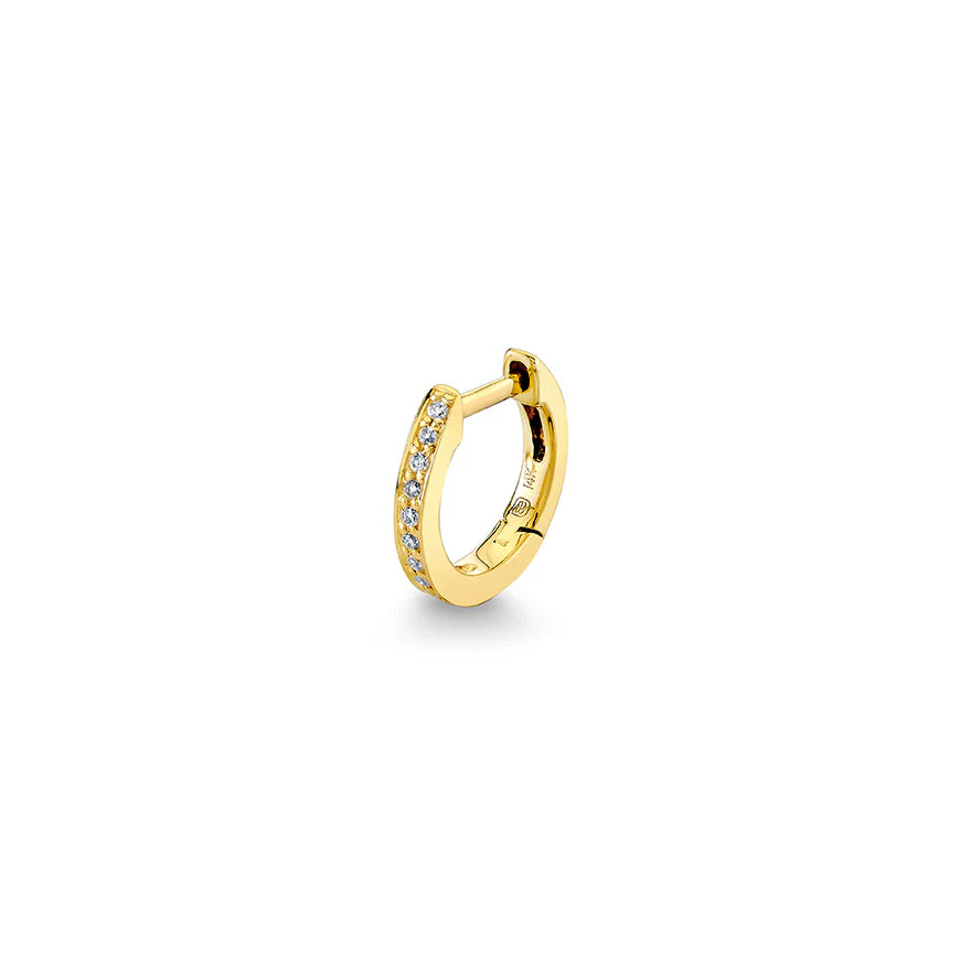 Gold & Diamond 7.5mm Huggie Hoop - Sydney Evan Fine Jewelry