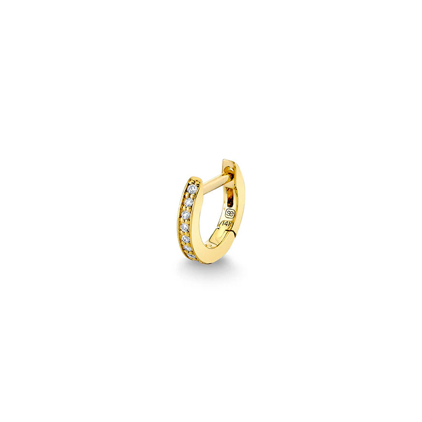 Gold & Diamond 6mm Huggie Hoop - Sydney Evan Fine Jewelry