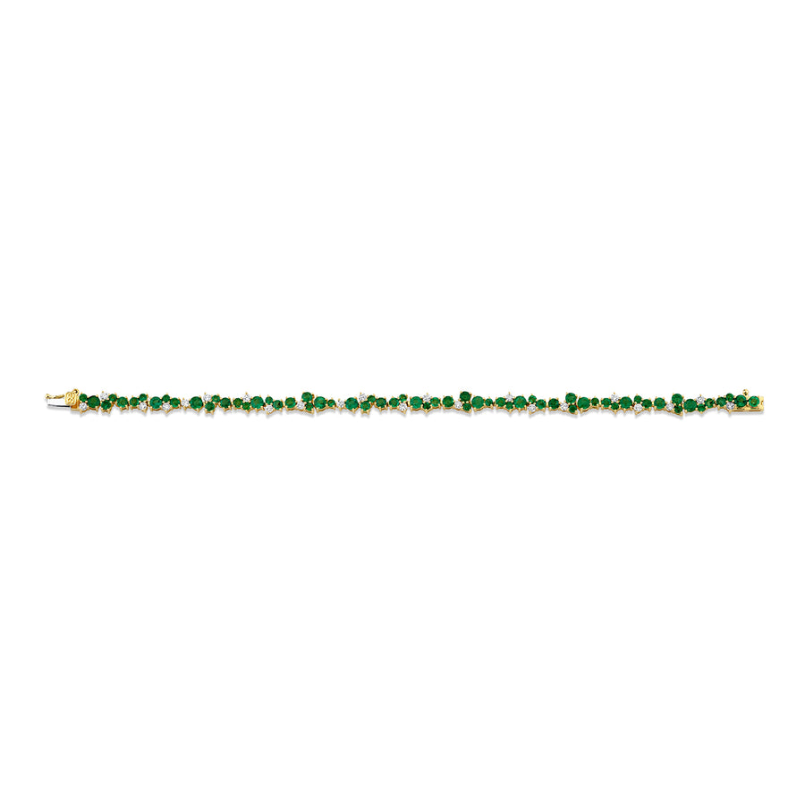 Gold, Diamond & Emerald Wicked Emerald Cocktail Eternity Bracelet - Sydney Evan Fine Jewelry