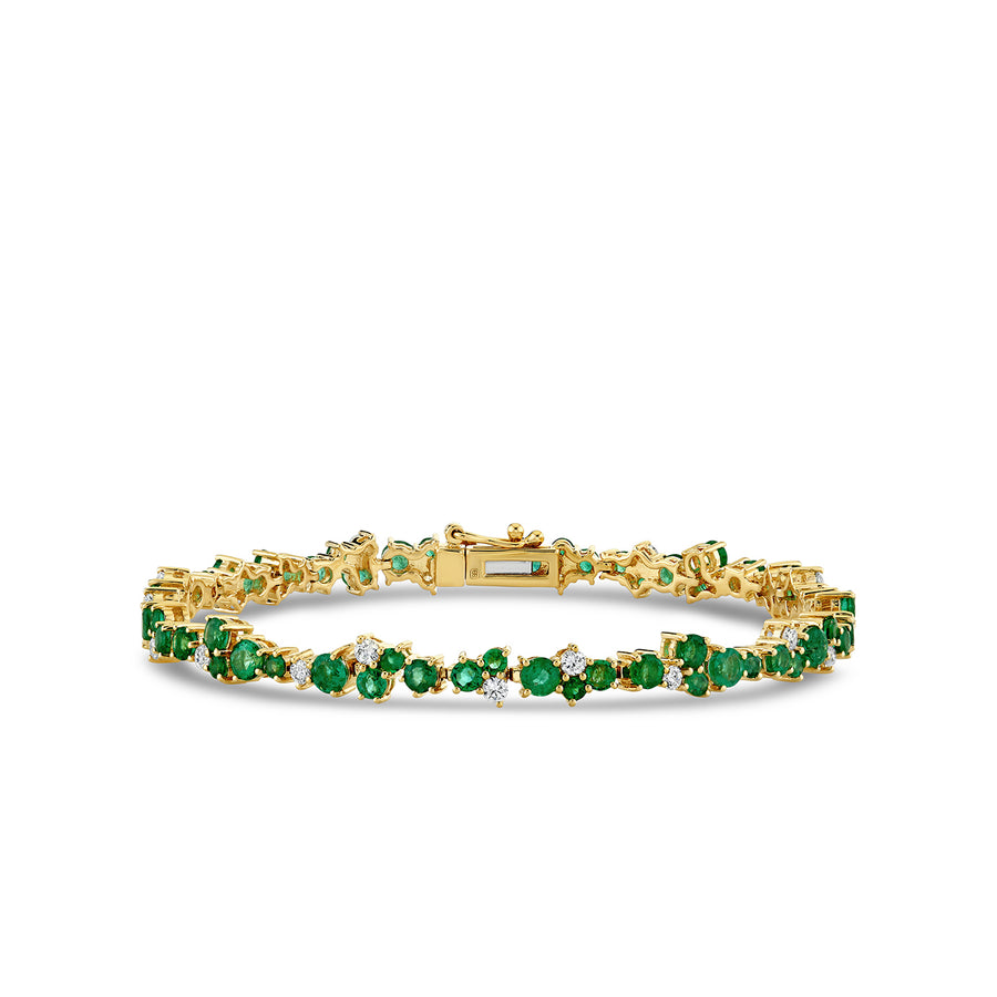 Gold, Diamond & Emerald Wicked Emerald Cocktail Eternity Bracelet - Sydney Evan Fine Jewelry