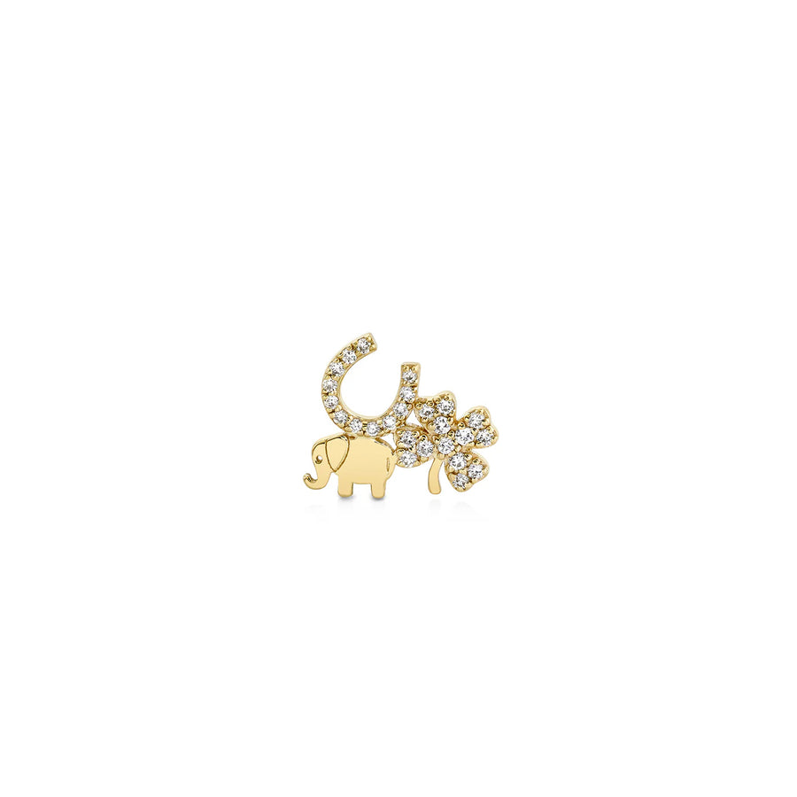 Gold & Diamond Luck Stud - Sydney Evan Fine Jewelry