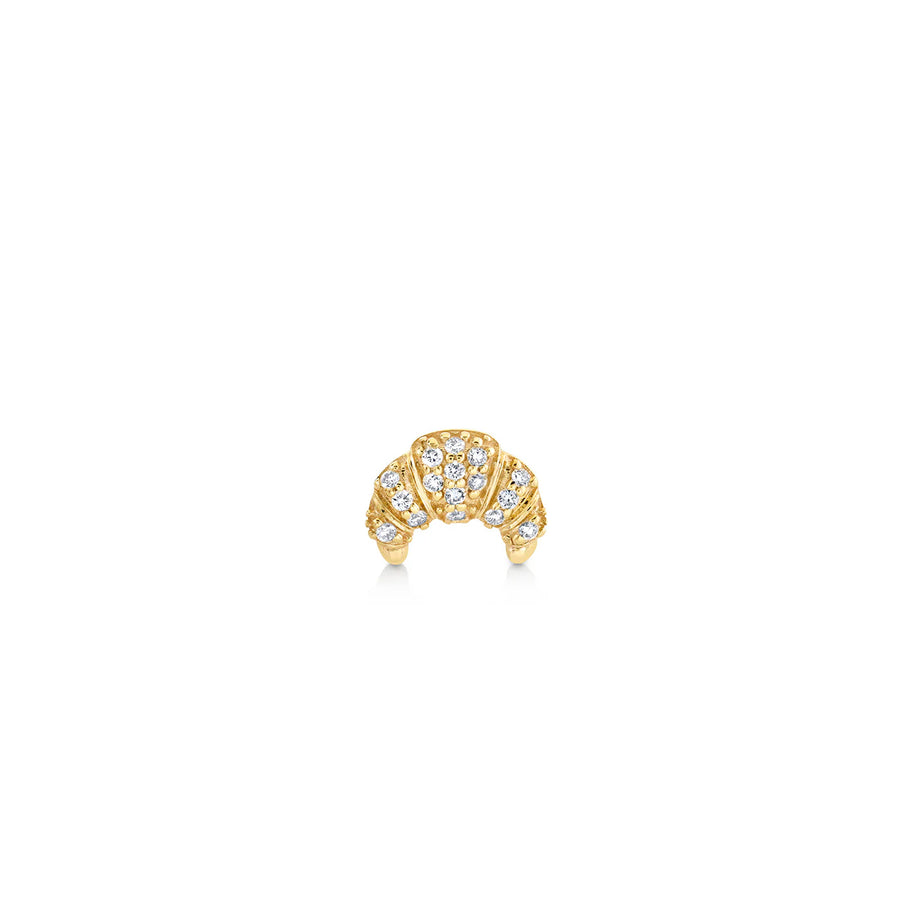 Gold & Diamond Small Croissant Stud - Sydney Evan Fine Jewelry