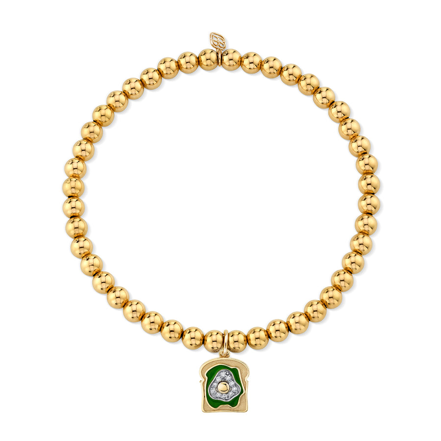 Gold & Diamond Avocado Toast on Gold Beads - Sydney Evan Fine Jewelry