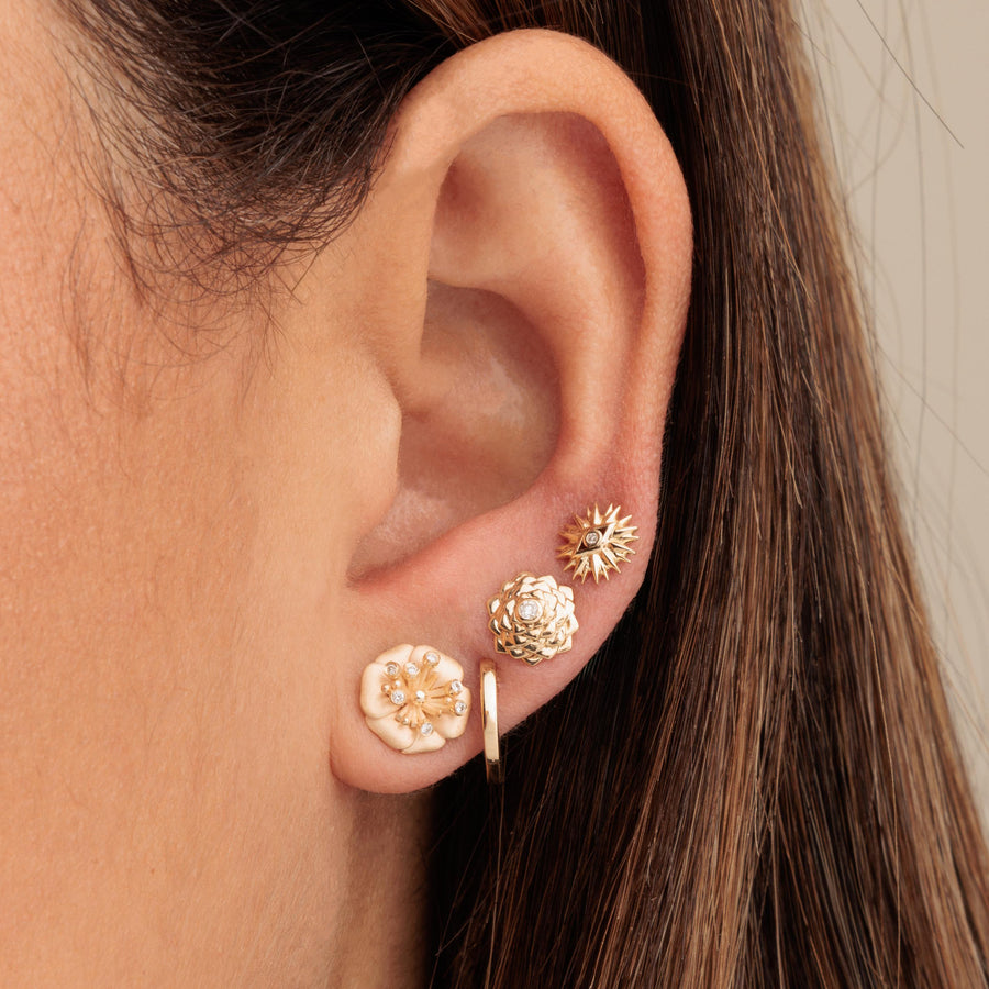 Gold & Diamond Camellia Stud - Sydney Evan Fine Jewelry