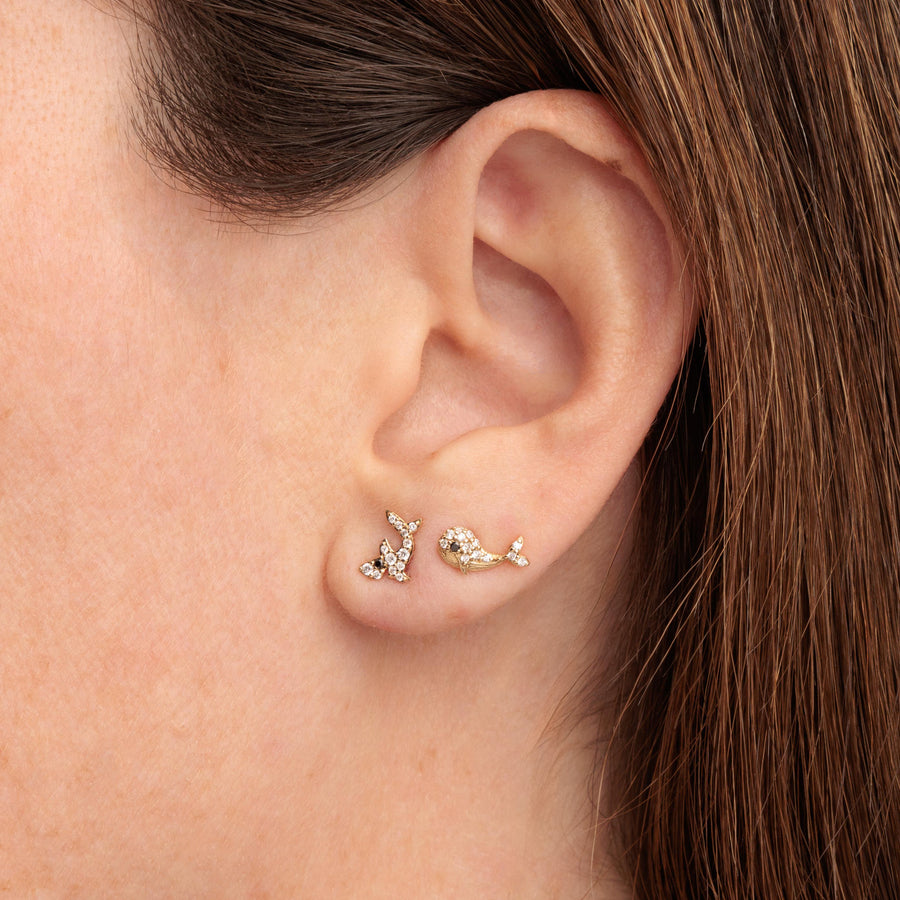 Gold & Diamond Shark Stud - Sydney Evan Fine Jewelry