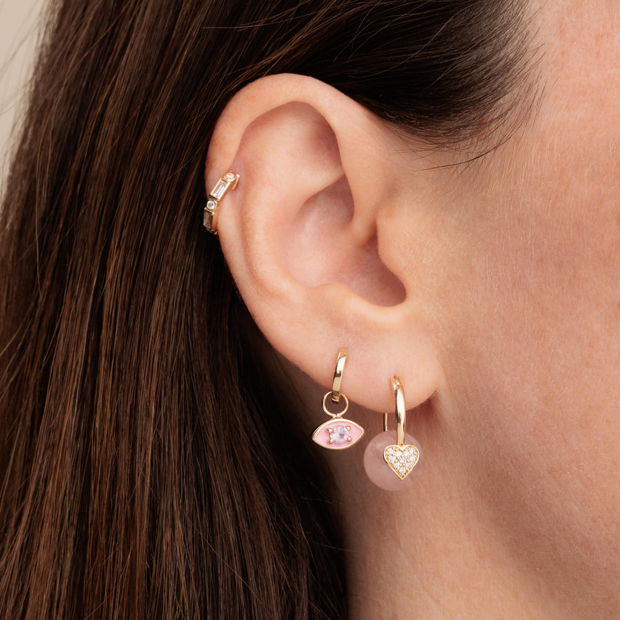 Gold & Diamond Heart Morganite Earrings - Sydney Evan Fine Jewelry